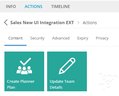 Example of actions