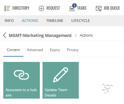 Configuring Actions