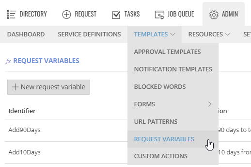 Request variable