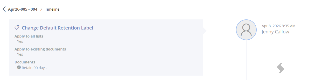 Change default retention label