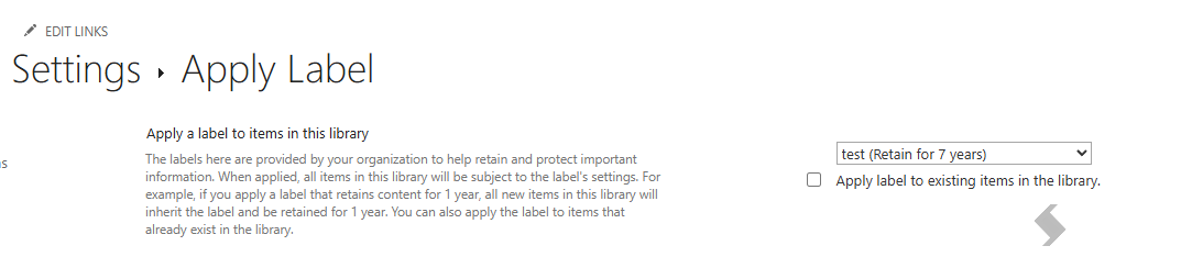 Set Retention Label