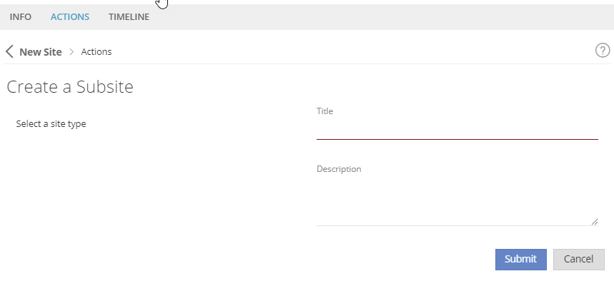 Create Subsite