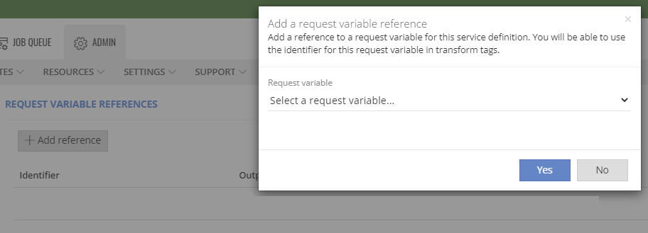 Add Request Variable Reference