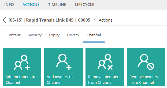 Channel Actions