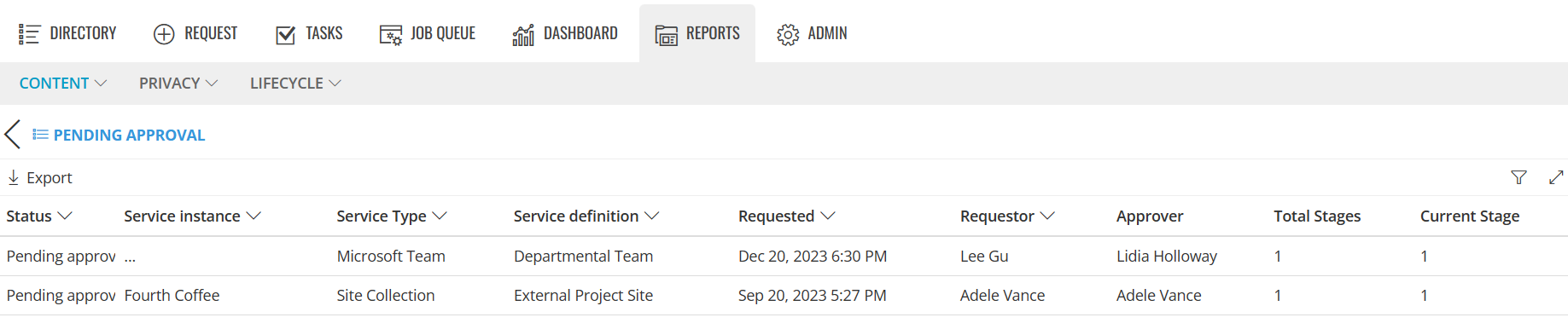 Pending Approval