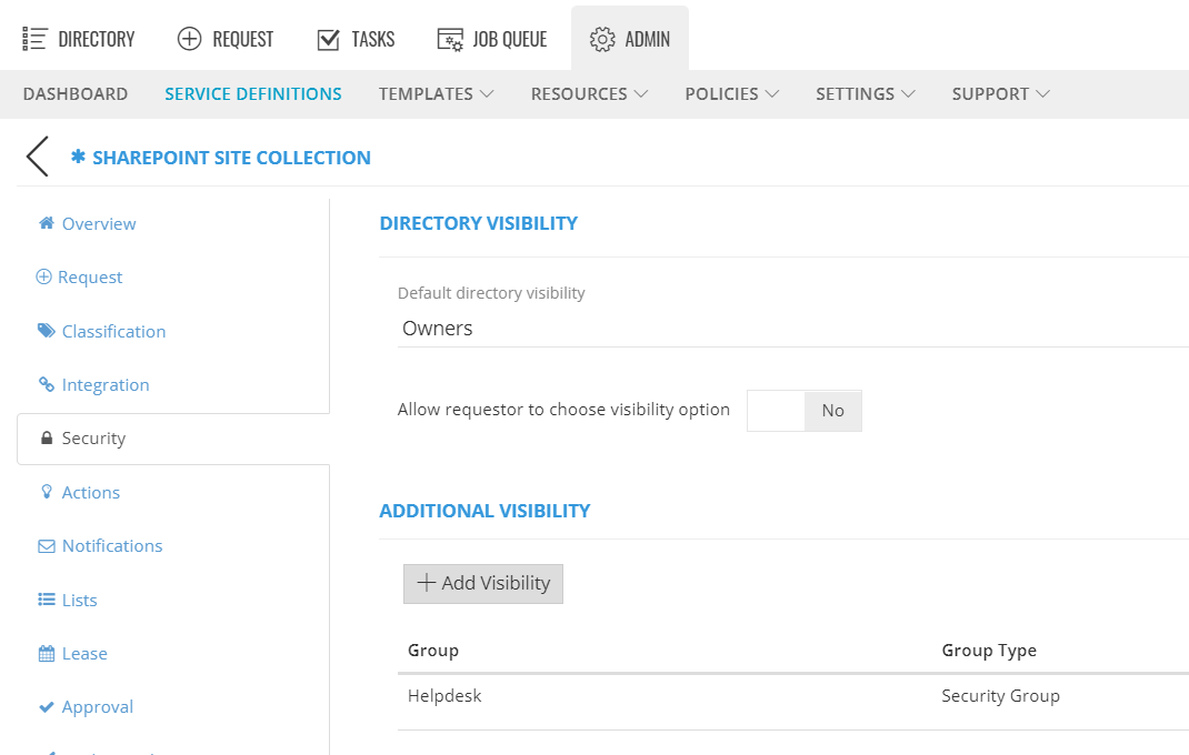 Directory Visibility
